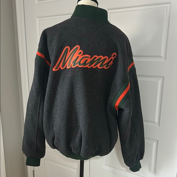 Vintage 2001 Nike University of Miami UM Hurricanes Bomber Jacket Classic Y2K - Picture 5 of 12